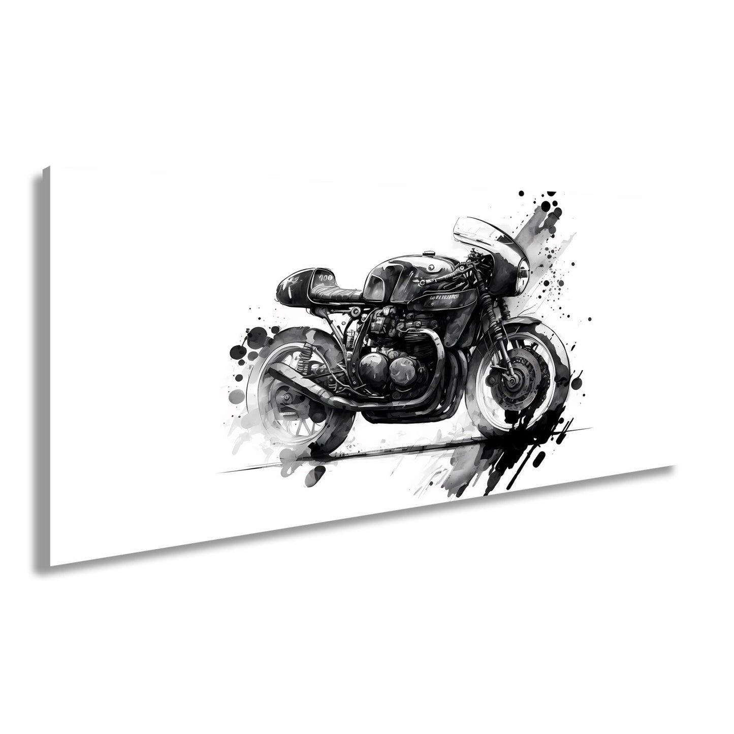 Leinwandbild Kunstvolles Motorrad – Schwarze Tusche - Ästhetik XXL - deyoli