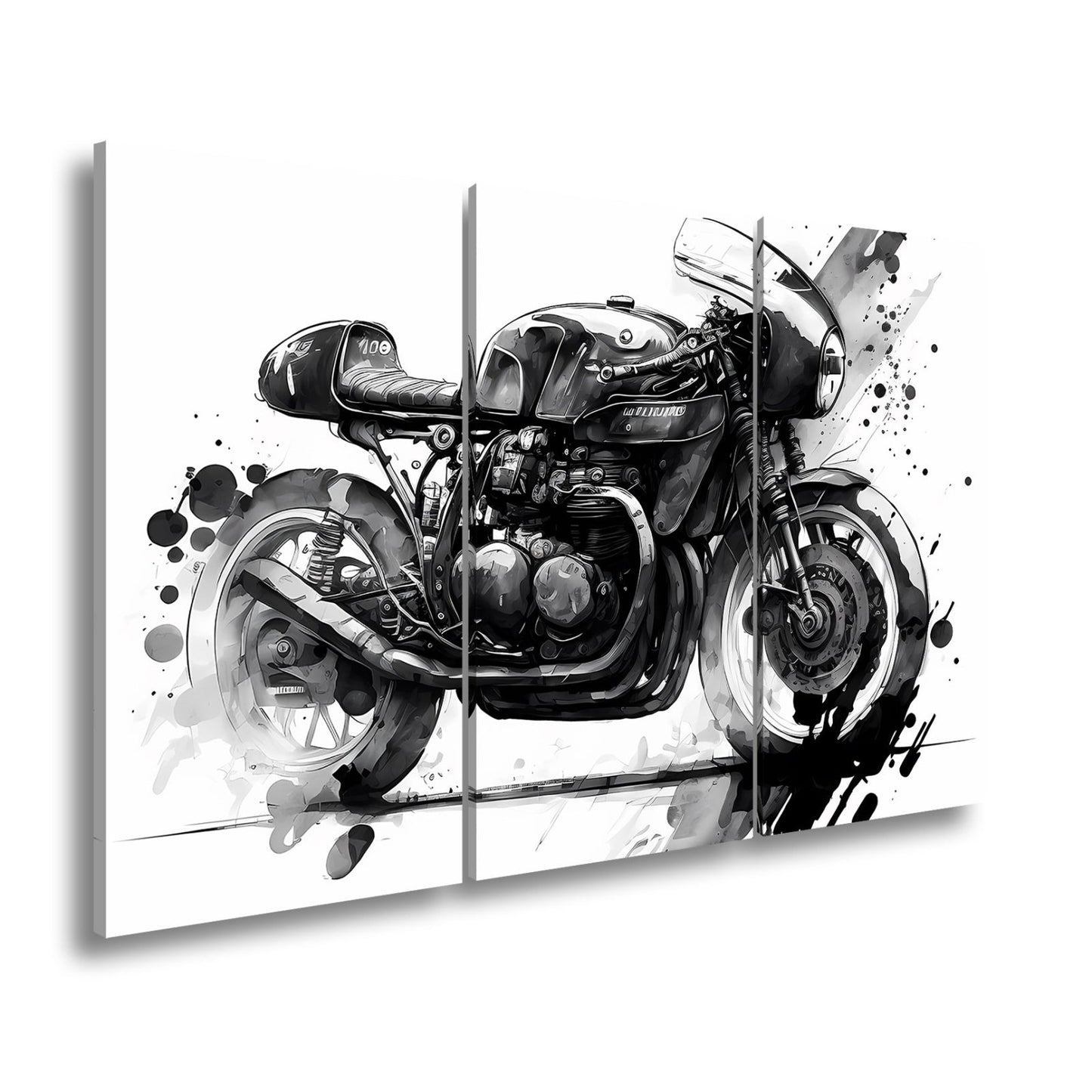 Leinwandbild Kunstvolles Motorrad – Schwarze Tusche - Ästhetik XXL - deyoli