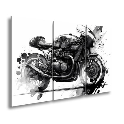 Leinwandbild Kunstvolles Motorrad – Schwarze Tusche - Ästhetik XXL - deyoli