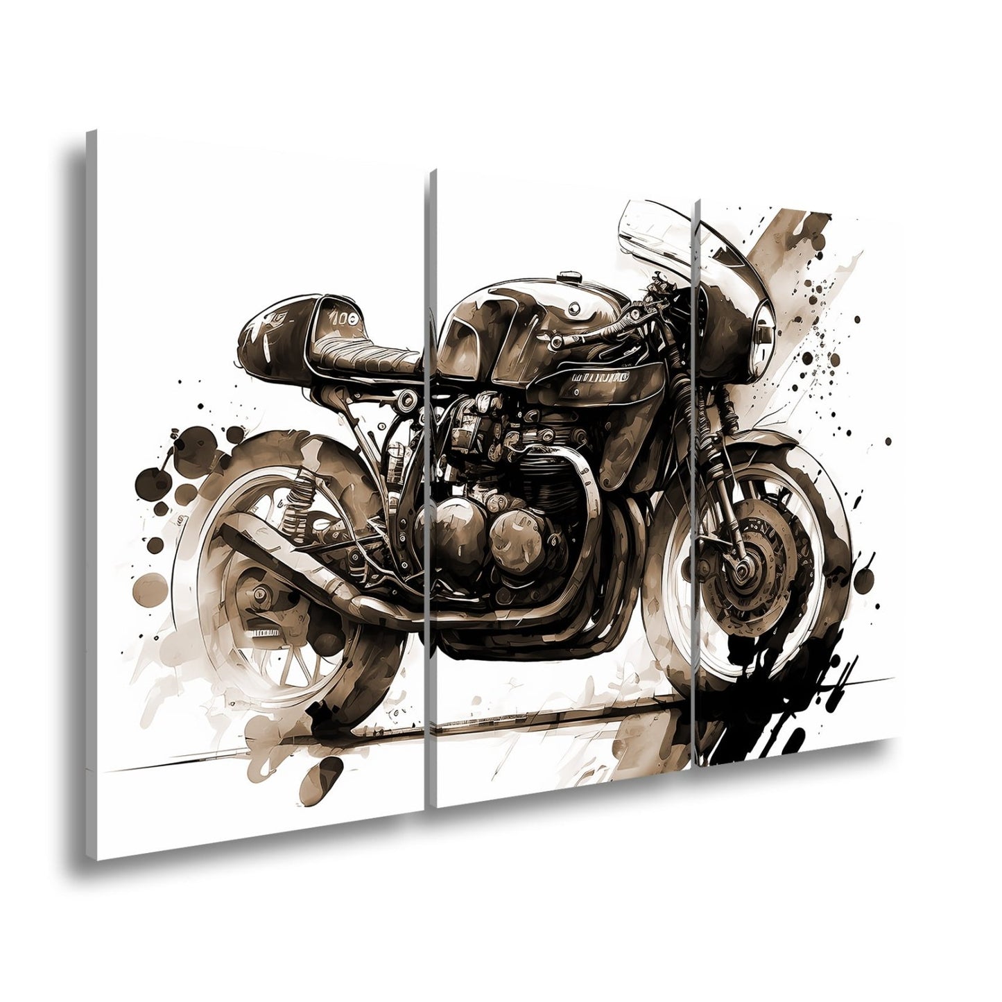 Leinwandbild Kunstvolles Motorrad – Schwarze Tusche - Ästhetik XXL - deyoli