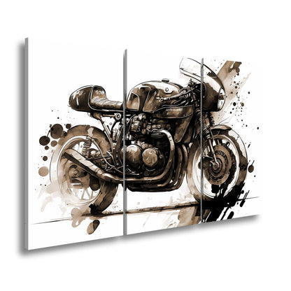 Leinwandbild Kunstvolles Motorrad – Schwarze Tusche - Ästhetik XXL - deyoli