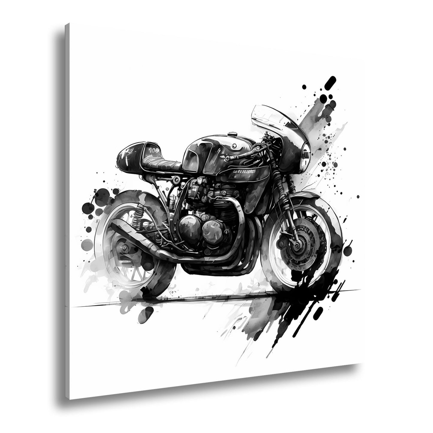 Leinwandbild Kunstvolles Motorrad – Schwarze Tusche - Ästhetik XXL - deyoli