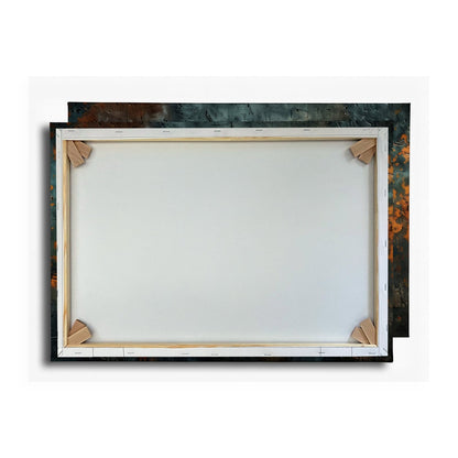 Leinwandbild Kupfer trifft Tiefe abstrakte Patina Blau Rost XXL – Abstrakte Kunst - deyoli