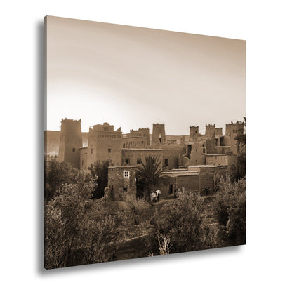 Leinwandbild Lehmrote Kasbah im goldenen Sonnenlicht XXL – Architektur Marokko - deyoli