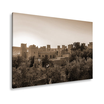 Leinwandbild Lehmrote Kasbah im goldenen Sonnenlicht XXL – Architektur Marokko - deyoli