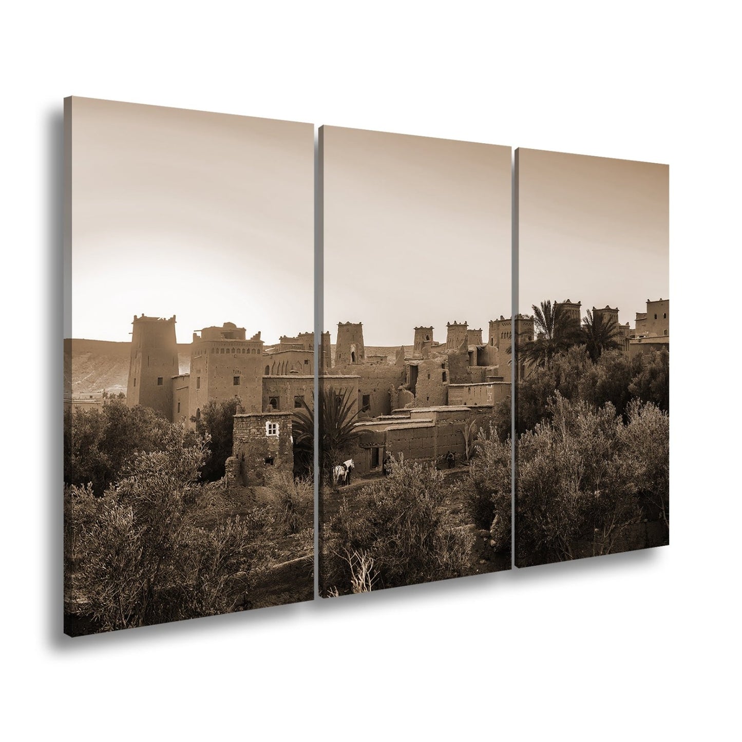 Leinwandbild Lehmrote Kasbah im goldenen Sonnenlicht XXL – Architektur Marokko - deyoli