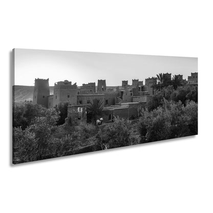 Leinwandbild Lehmrote Kasbah im goldenen Sonnenlicht XXL – Architektur Marokko - deyoli