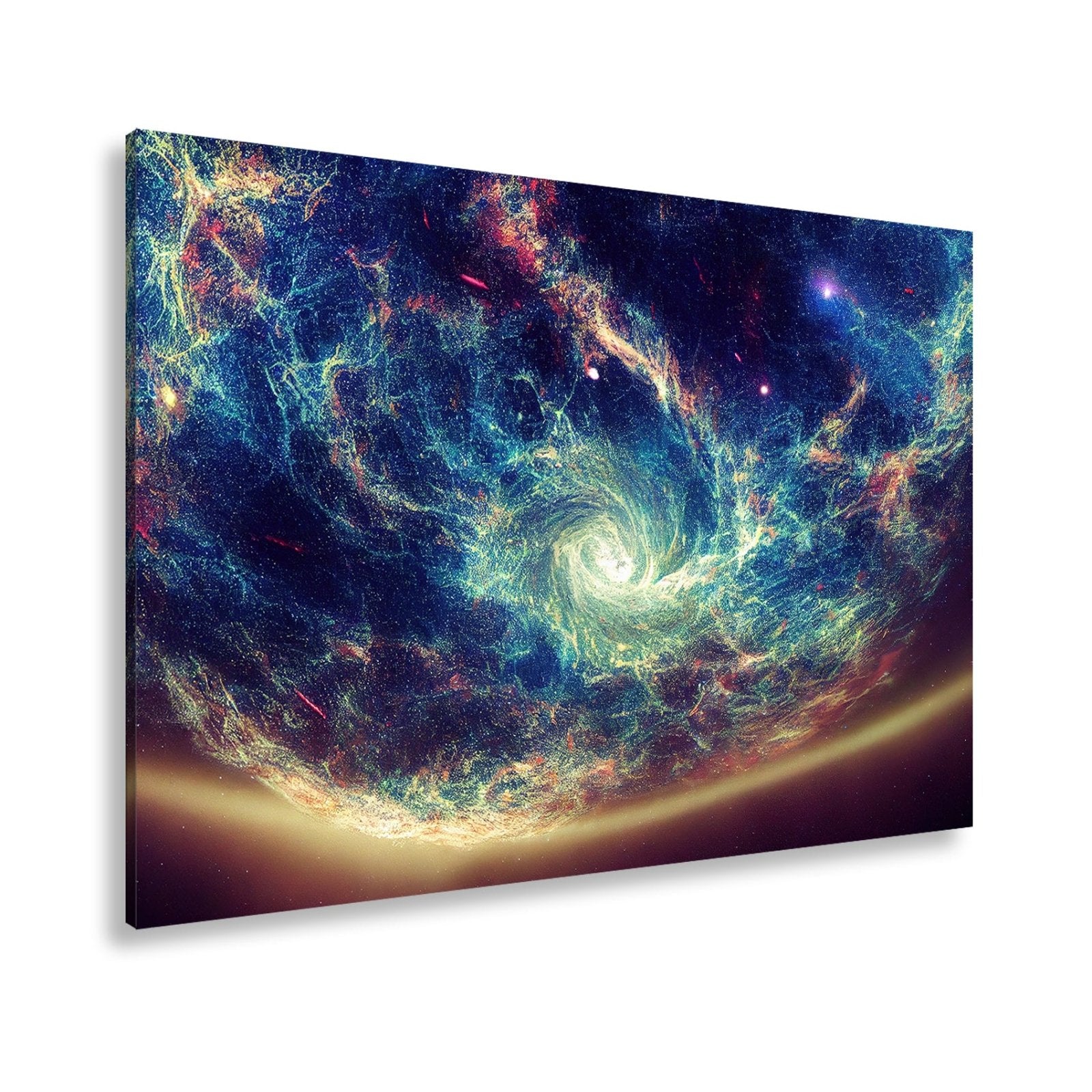 Leinwandbild Leuchtende Galaxie – Wirbelt durch das All XXL Wandbild - deyoli