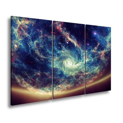 Leinwandbild Leuchtende Galaxie – Wirbelt durch das All XXL Wandbild - deyoli