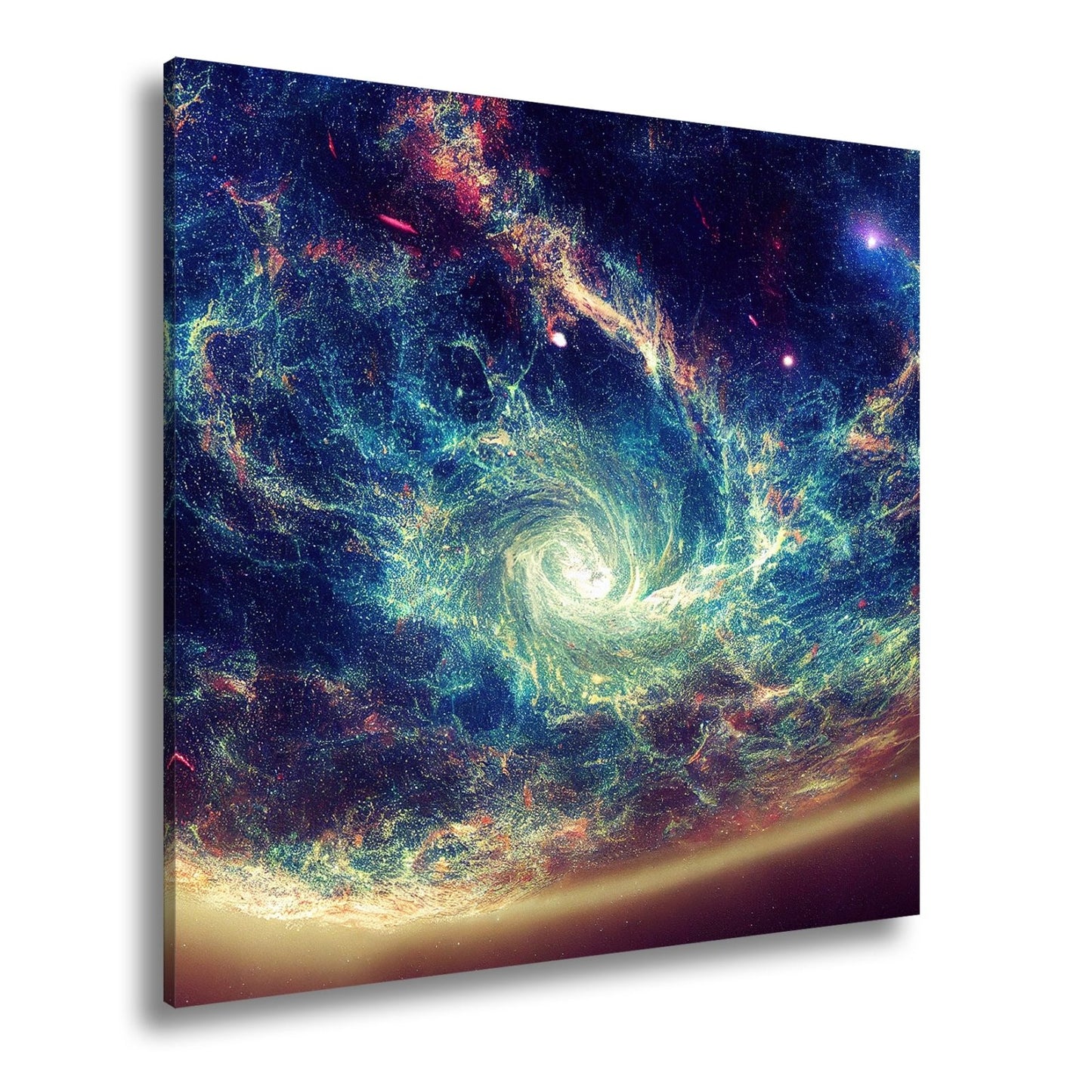 Leinwandbild Leuchtende Galaxie – Wirbelt durch das All XXL Wandbild - deyoli