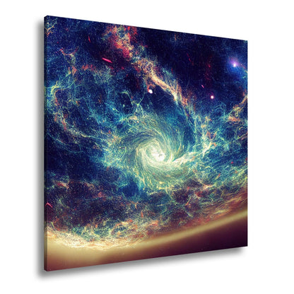 Leinwandbild Leuchtende Galaxie – Wirbelt durch das All XXL Wandbild - deyoli