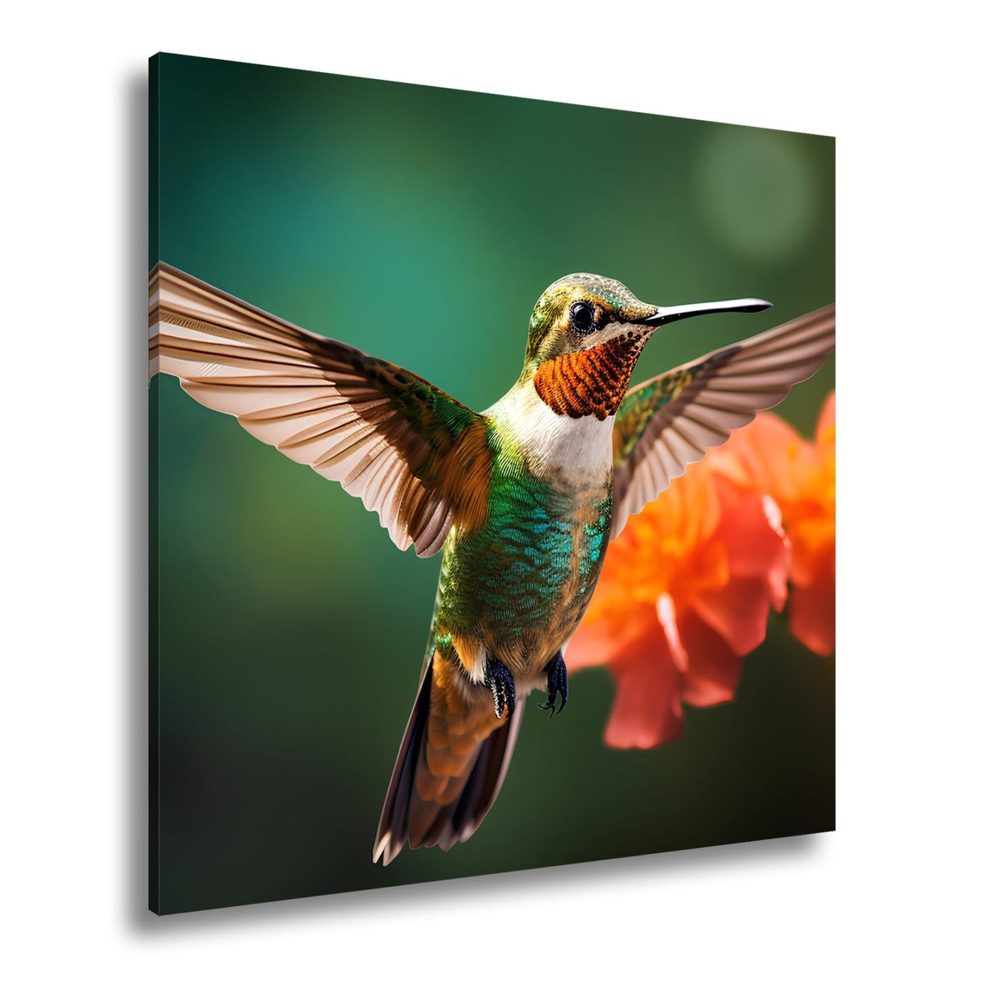 Leinwandbild Leuchtender Flug – der Kolibri als schwebendes Farbenspiel. - deyoli