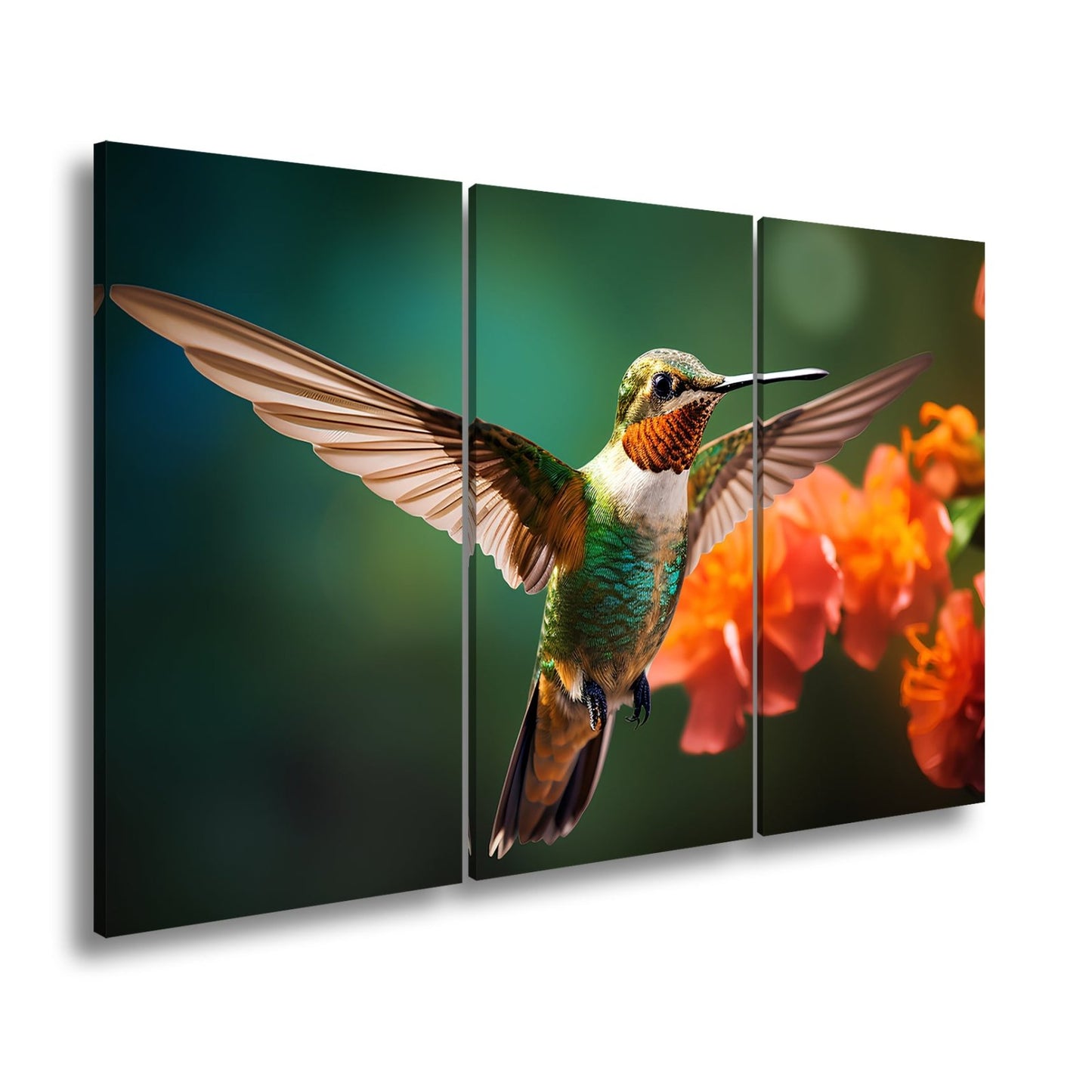 Leinwandbild Leuchtender Flug – der Kolibri als schwebendes Farbenspiel. - deyoli