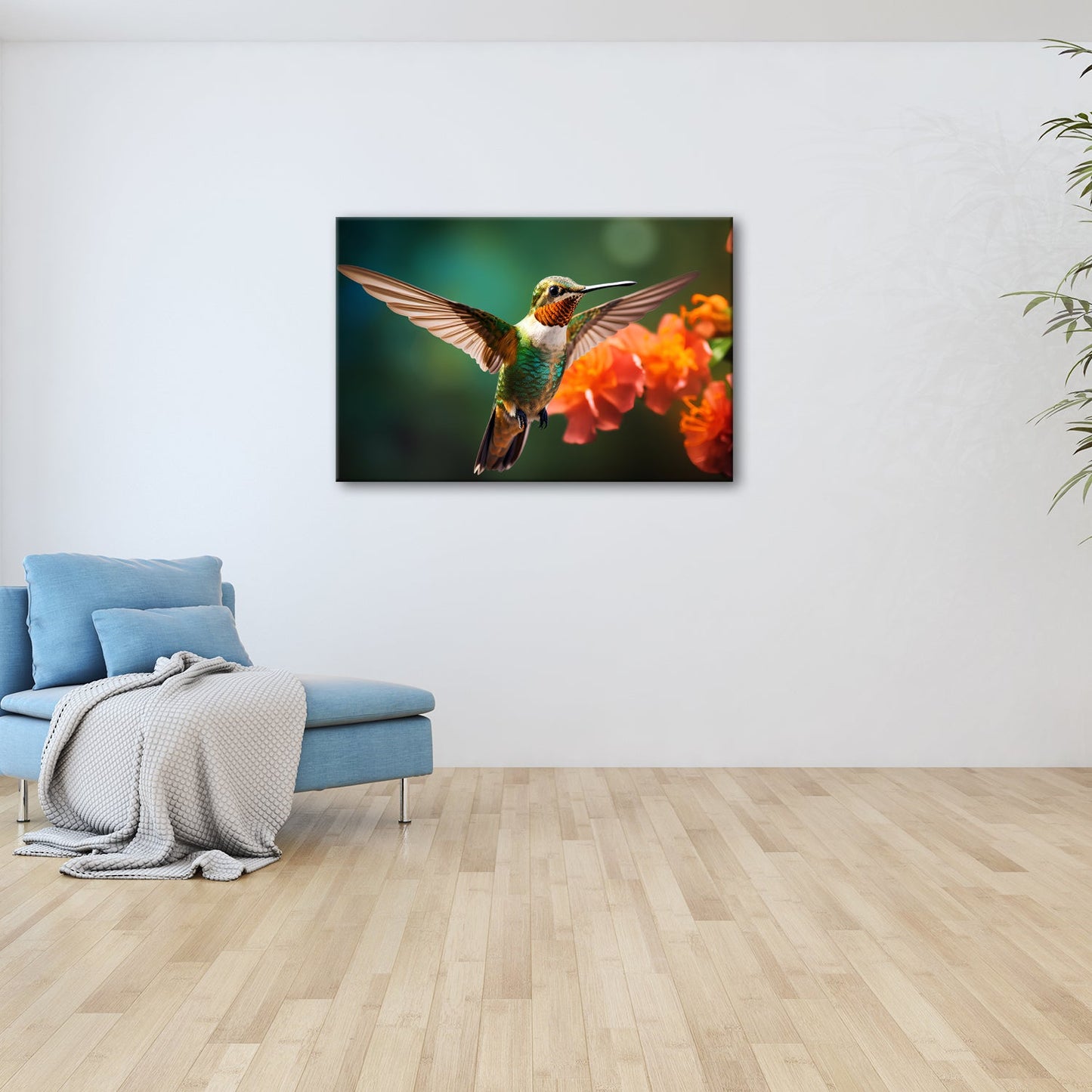 Leinwandbild Leuchtender Flug – der Kolibri als schwebendes Farbenspiel. - deyoli