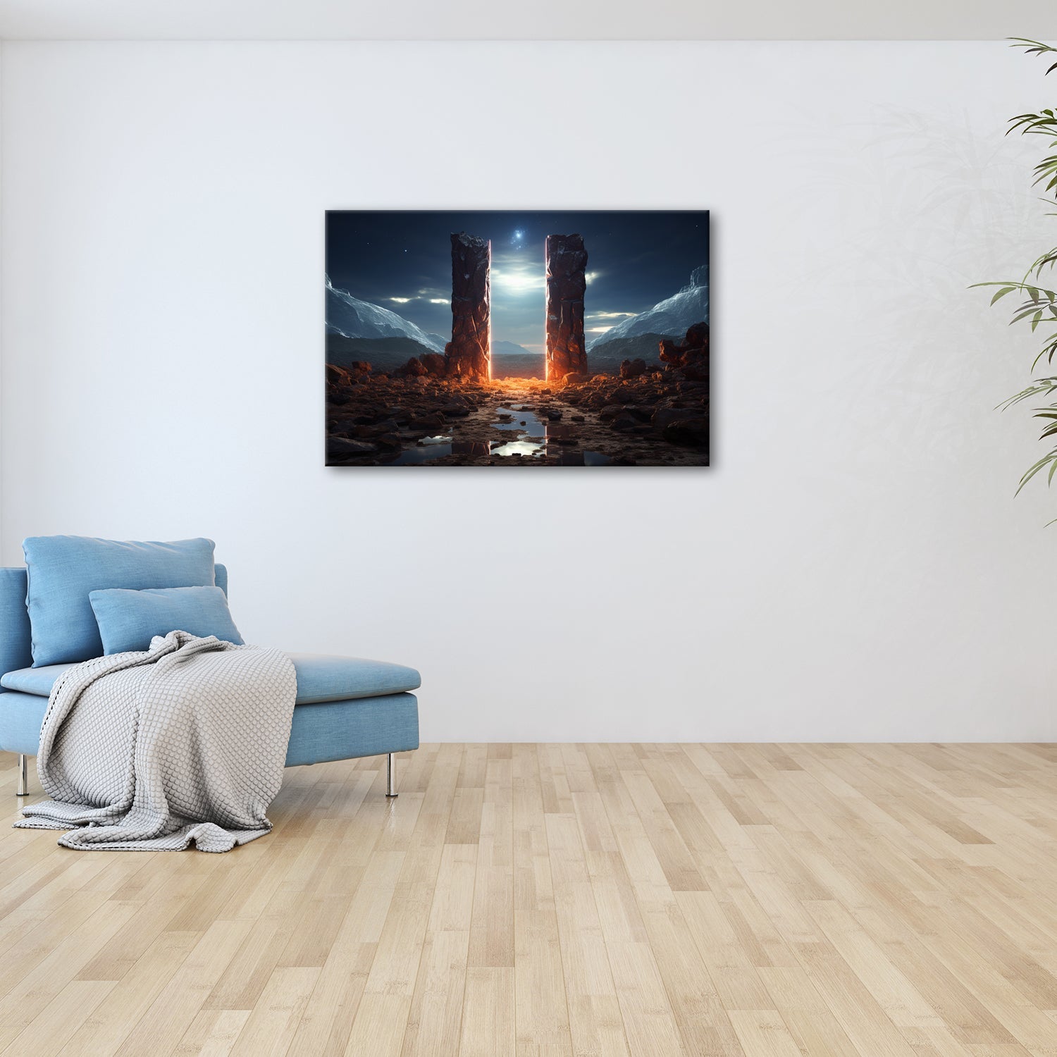Leinwandbild Leuchtendes Tor – der Eintritt in eine andere Welt. - deyoli