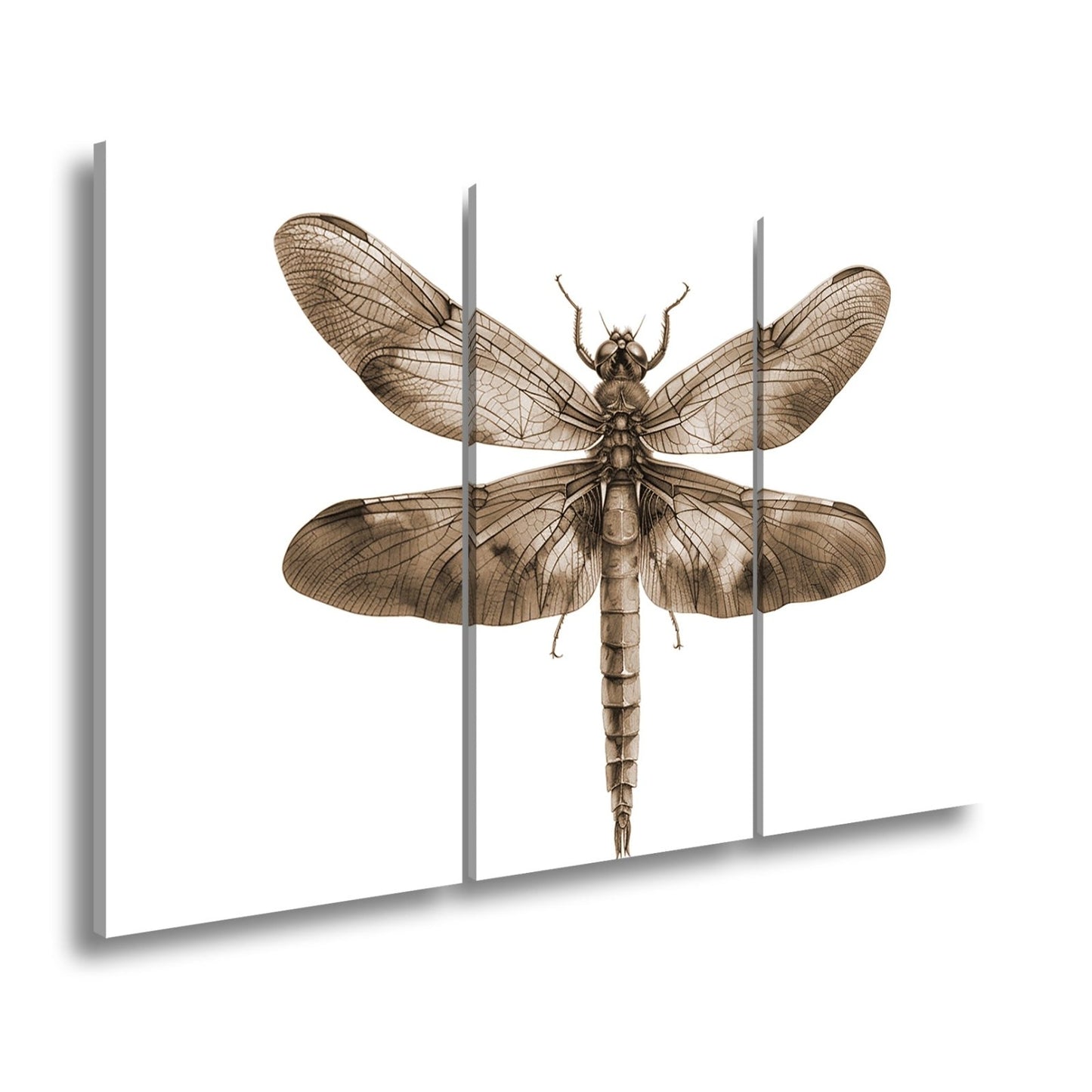 Leinwandbild Libelle in Aquarelloptik mit lebendigen Farben - deyoli