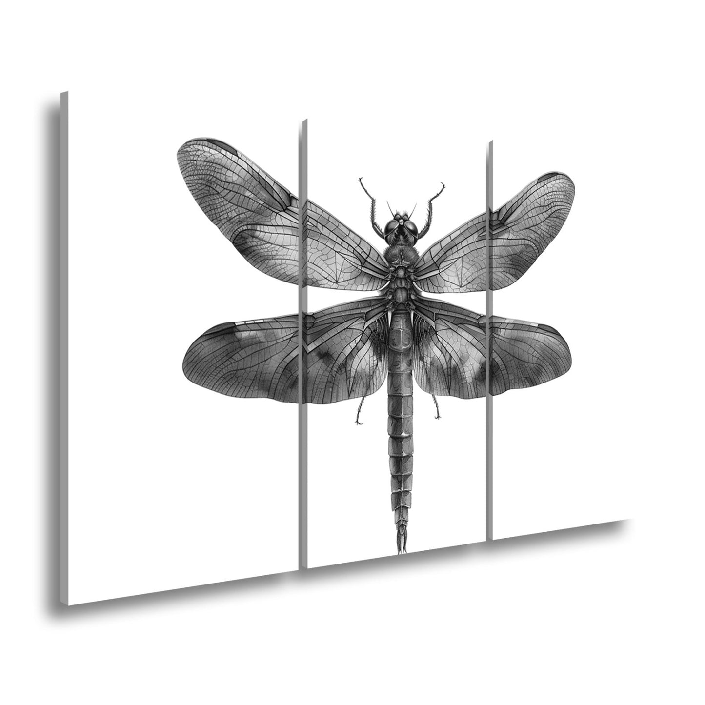 Leinwandbild Libelle in Aquarelloptik mit lebendigen Farben - deyoli
