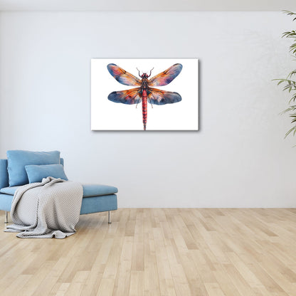 Leinwandbild Libelle in Aquarelloptik mit lebendigen Farben - deyoli