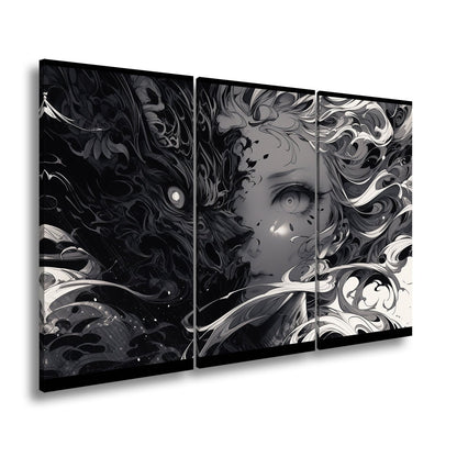 Leinwandbild Licht trifft Schatten – zwei Seelen in einem Gesicht. - deyoli