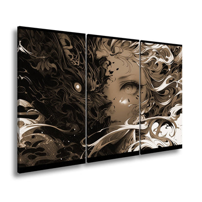 Leinwandbild Licht trifft Schatten – zwei Seelen in einem Gesicht. - deyoli