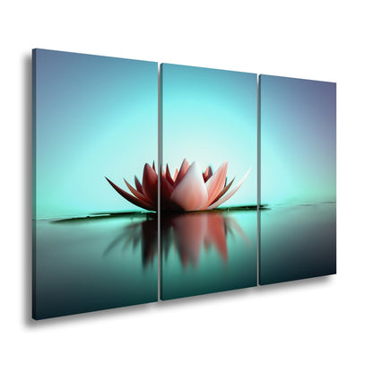 Leinwandbild Lotus im Morgenglühen – still, edel, vollkommen im Licht. - deyoli
