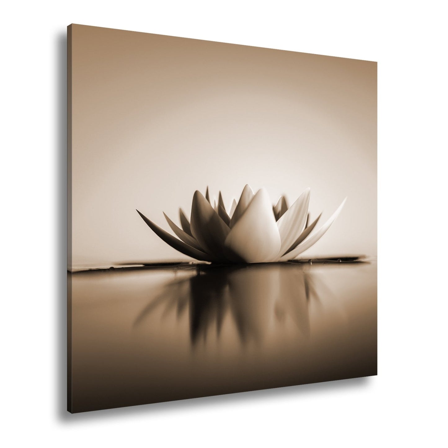 Leinwandbild Lotus im Morgenglühen – still, edel, vollkommen im Licht. - deyoli