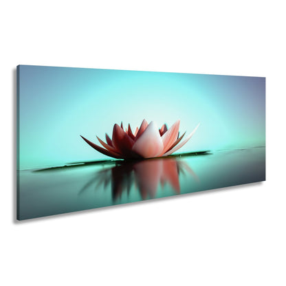 Leinwandbild Lotus im Morgenglühen – still, edel, vollkommen im Licht. - deyoli