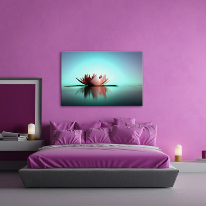 Leinwandbild Lotus im Morgenglühen – still, edel, vollkommen im Licht. - deyoli