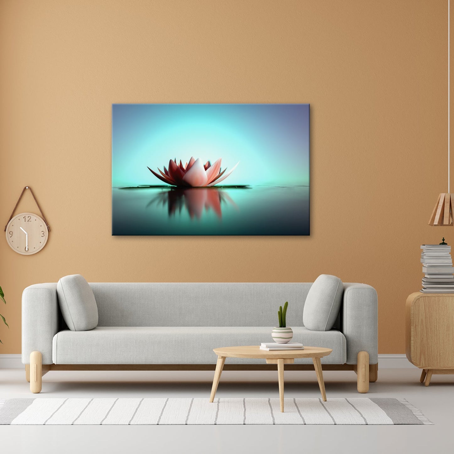 Leinwandbild Lotus im Morgenglühen – still, edel, vollkommen im Licht. - deyoli