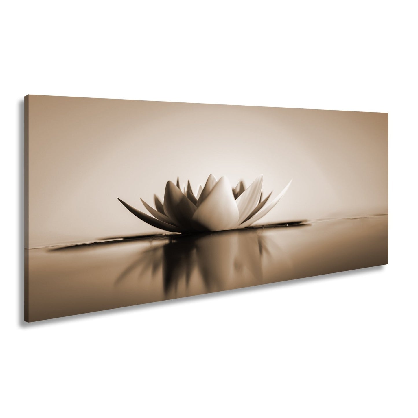Leinwandbild Lotus im Morgenglühen – still, edel, vollkommen im Licht. - deyoli