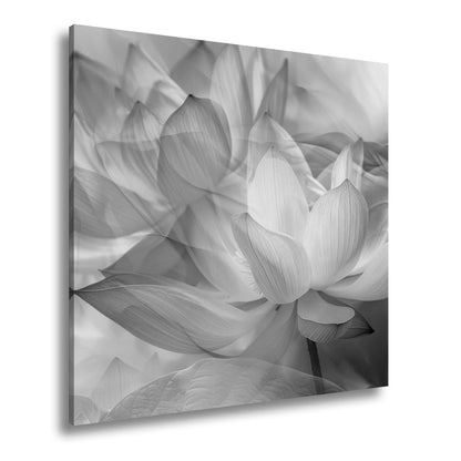 Leinwandbild Lotus im Nebeltraum – Blüten schweben in zartem Licht. - deyoli
