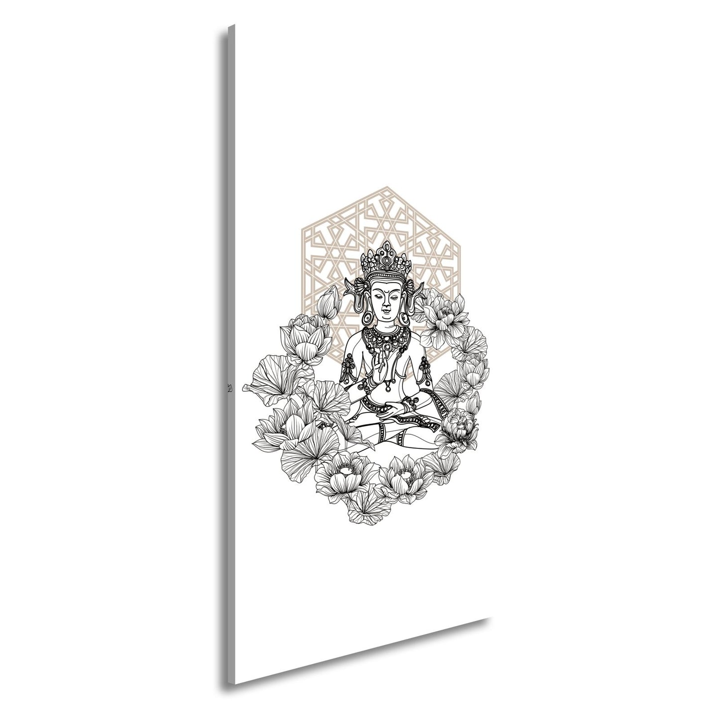Leinwandbild Lotus umrahmt den Buddha in stiller, heiliger Linie. - deyoli
