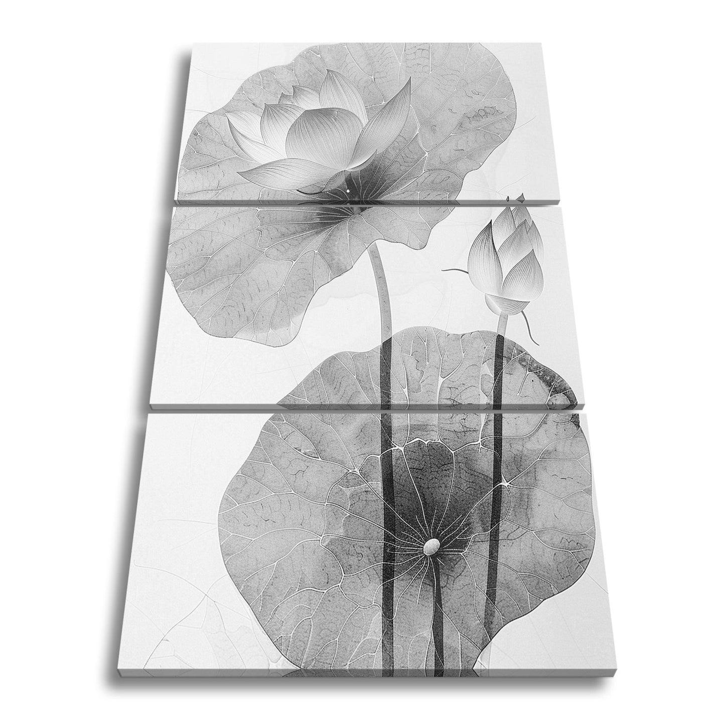 Leinwandbild Lotuspoesie – filigrane Blüten auf zarten Aquarelladern. - deyoli