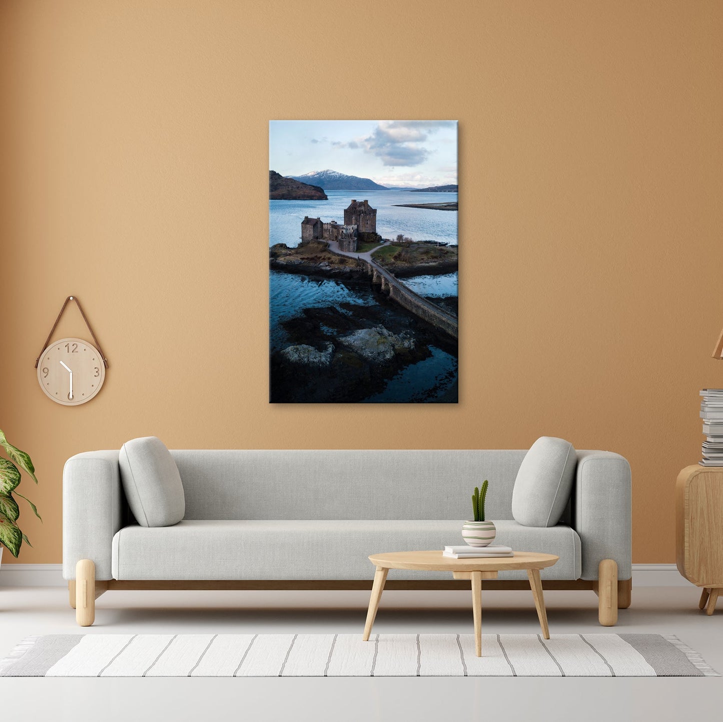 Leinwandbild Mächtige Festung am Fjord – Stille Landschaft XXL - deyoli
