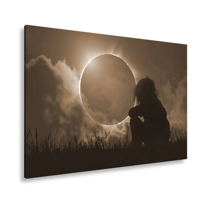 Leinwandbild Magischer Moment einer Sonnenfinsternis im Abendrot - deyoli