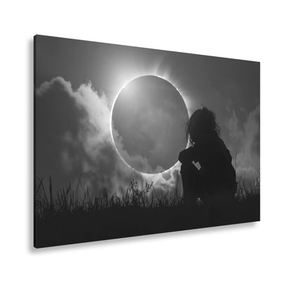Leinwandbild Magischer Moment einer Sonnenfinsternis im Abendrot - deyoli