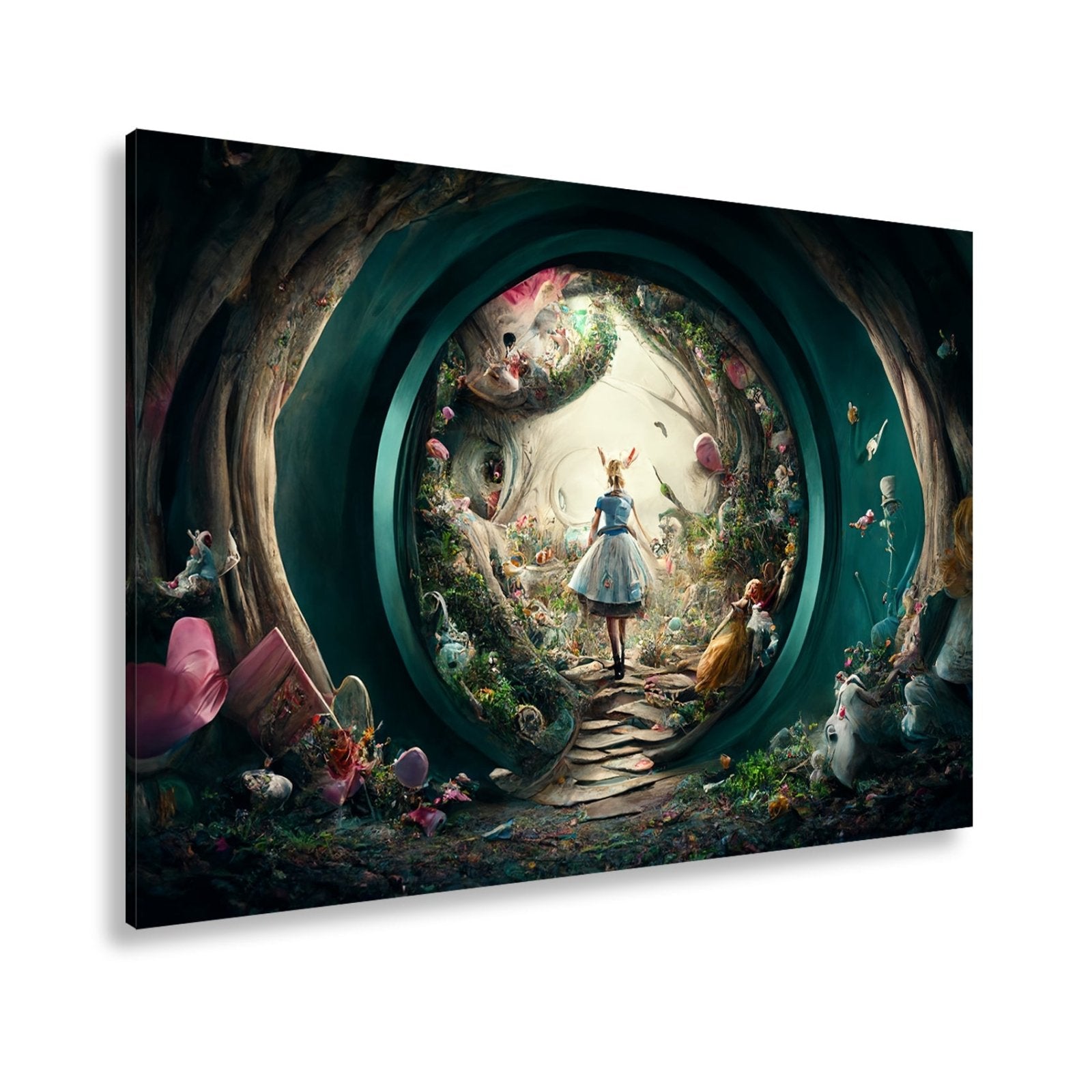 Leinwandbild Magischer Tunnel aus Fantasie, in dem Alice weiterträumt - deyoli
