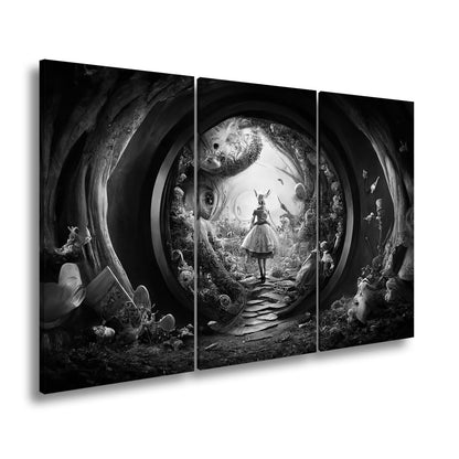 Leinwandbild Magischer Tunnel aus Fantasie, in dem Alice weiterträumt - deyoli