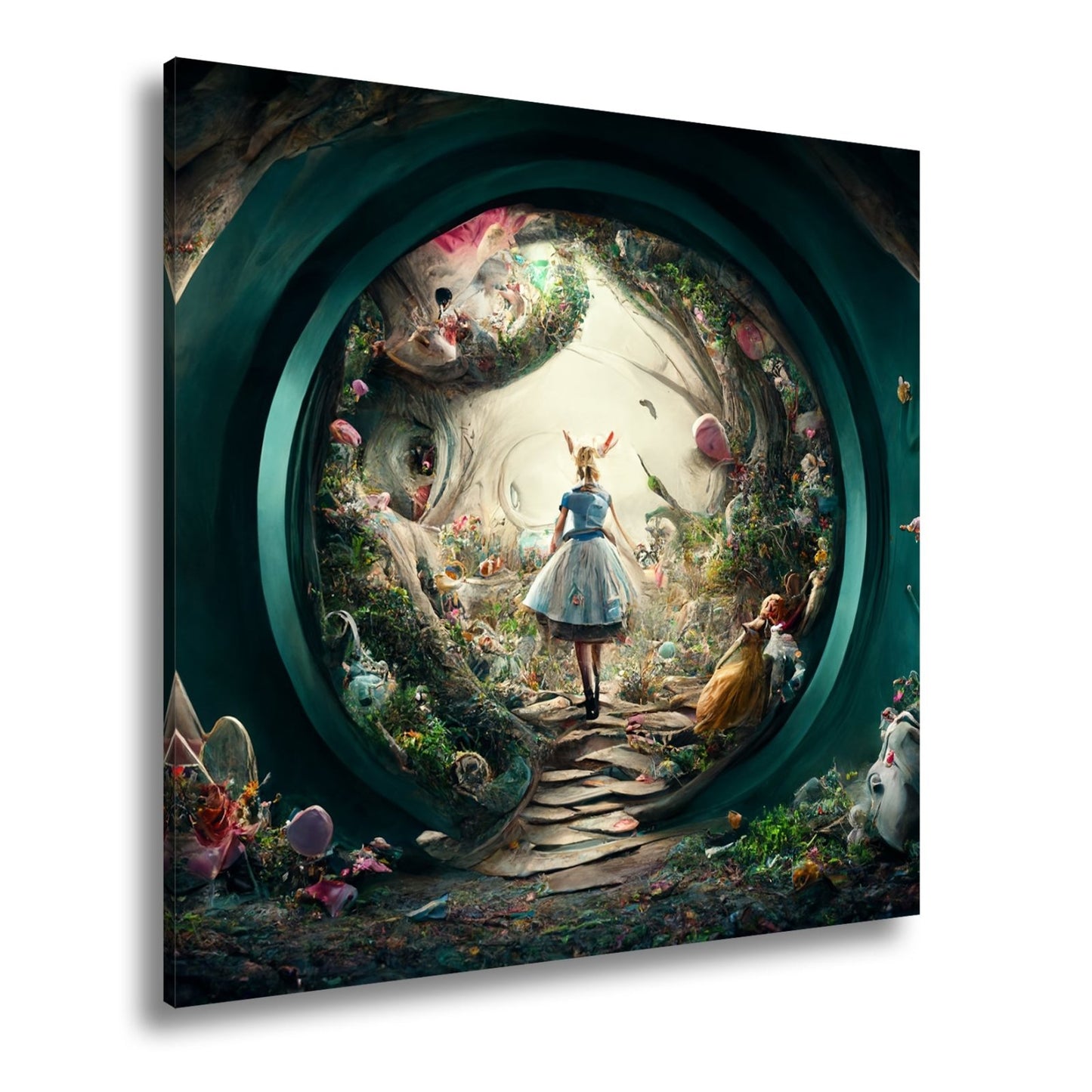 Leinwandbild Magischer Tunnel aus Fantasie, in dem Alice weiterträumt - deyoli