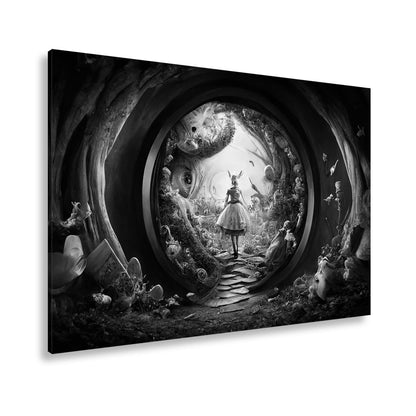 Leinwandbild Magischer Tunnel aus Fantasie, in dem Alice weiterträumt - deyoli