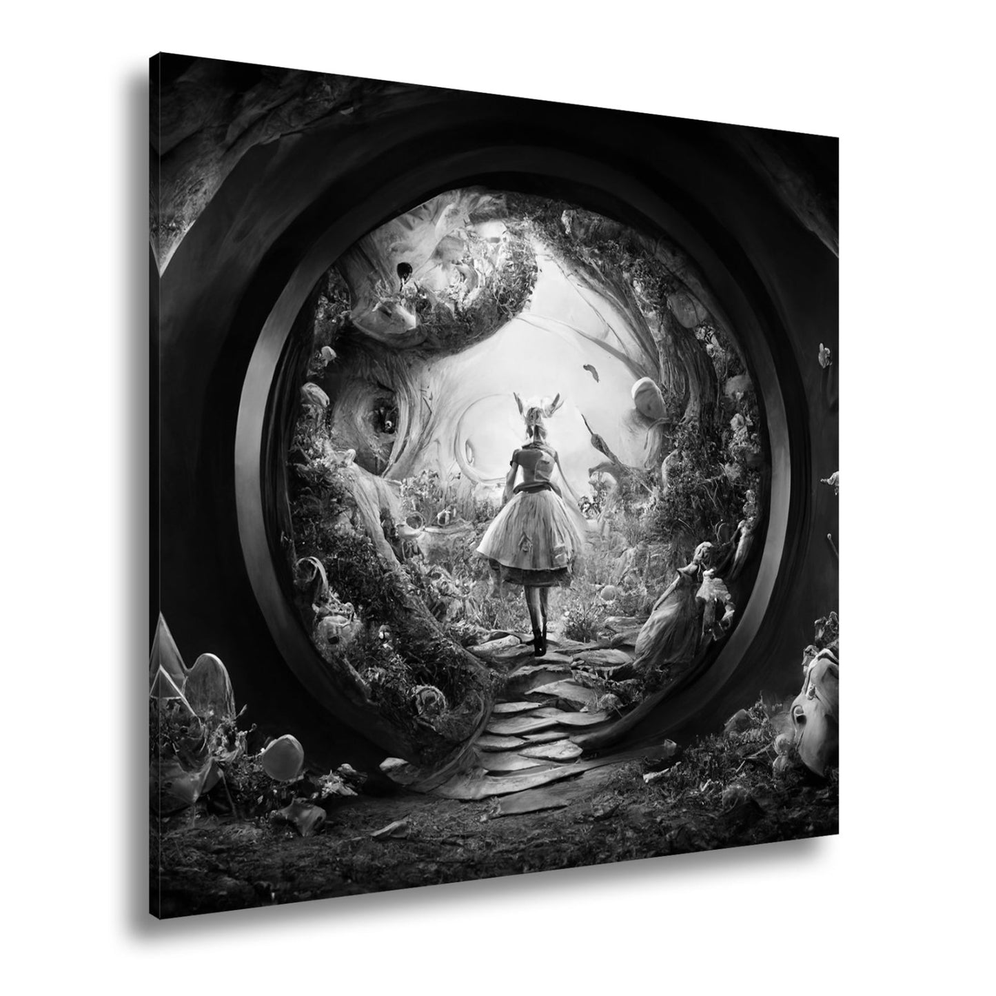 Leinwandbild Magischer Tunnel aus Fantasie, in dem Alice weiterträumt - deyoli