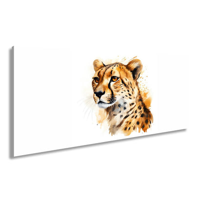 Leinwandbild Majestät in Aquarell – Gepard blickt stolz in die Ferne. - deyoli