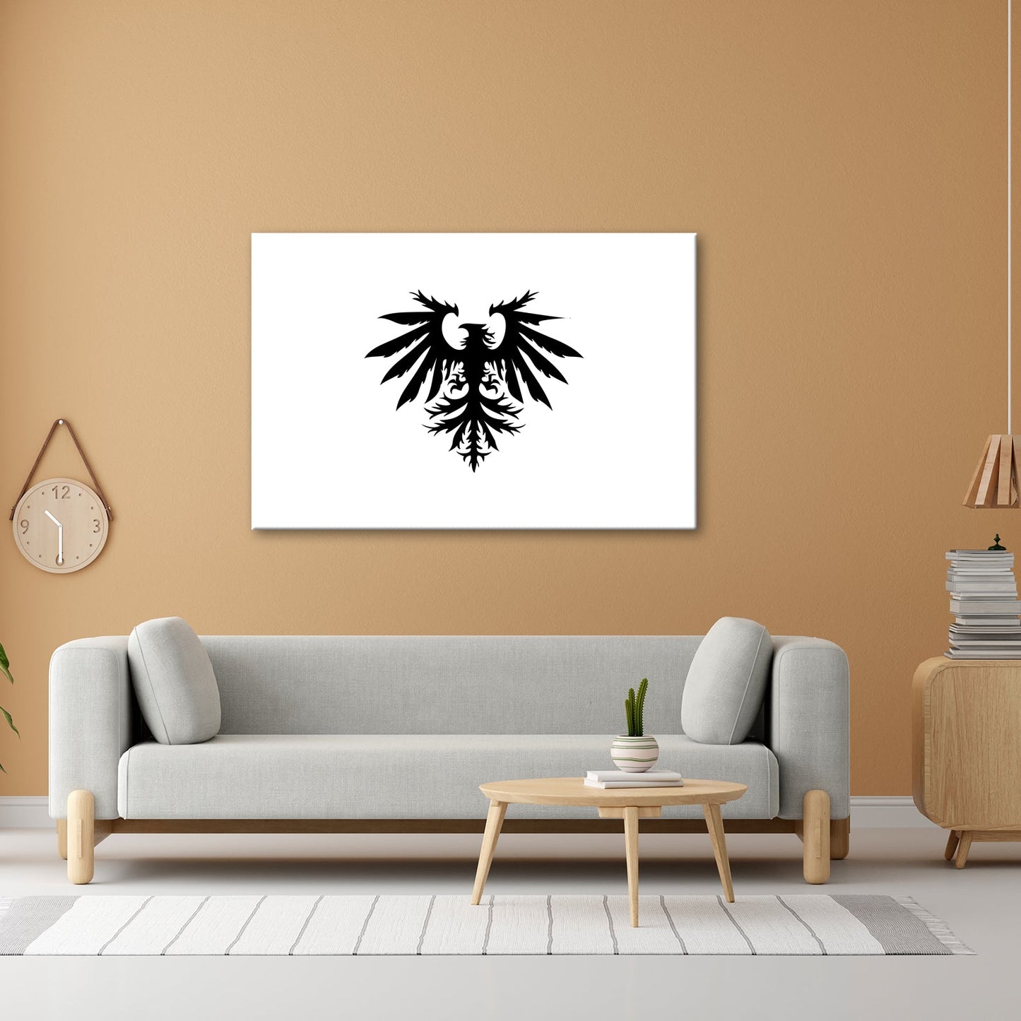 Leinwandbild Majestätischer Adler erhebt sich in kunstvoller Symmetrie. - deyoli