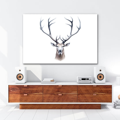 Leinwandbild Majestätischer Hirsch mit imposantem Geweih - deyoli