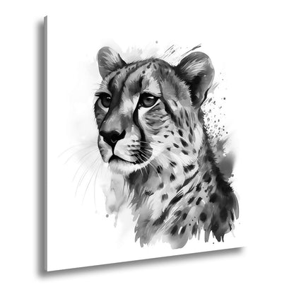 Leinwandbild Majestät in Aquarell – Gepard blickt stolz in die Ferne. - deyoli