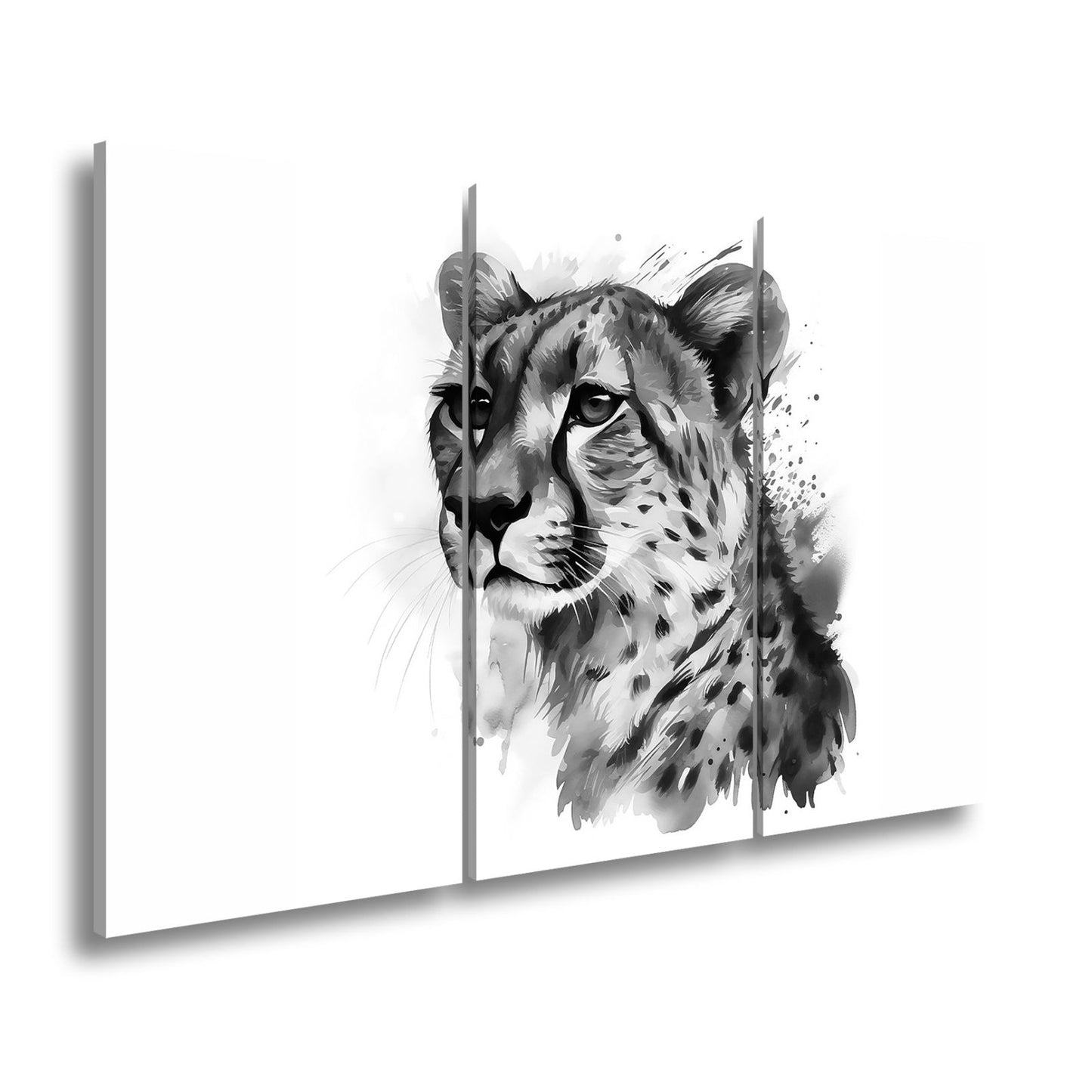 Leinwandbild Majestät in Aquarell – Gepard blickt stolz in die Ferne. - deyoli