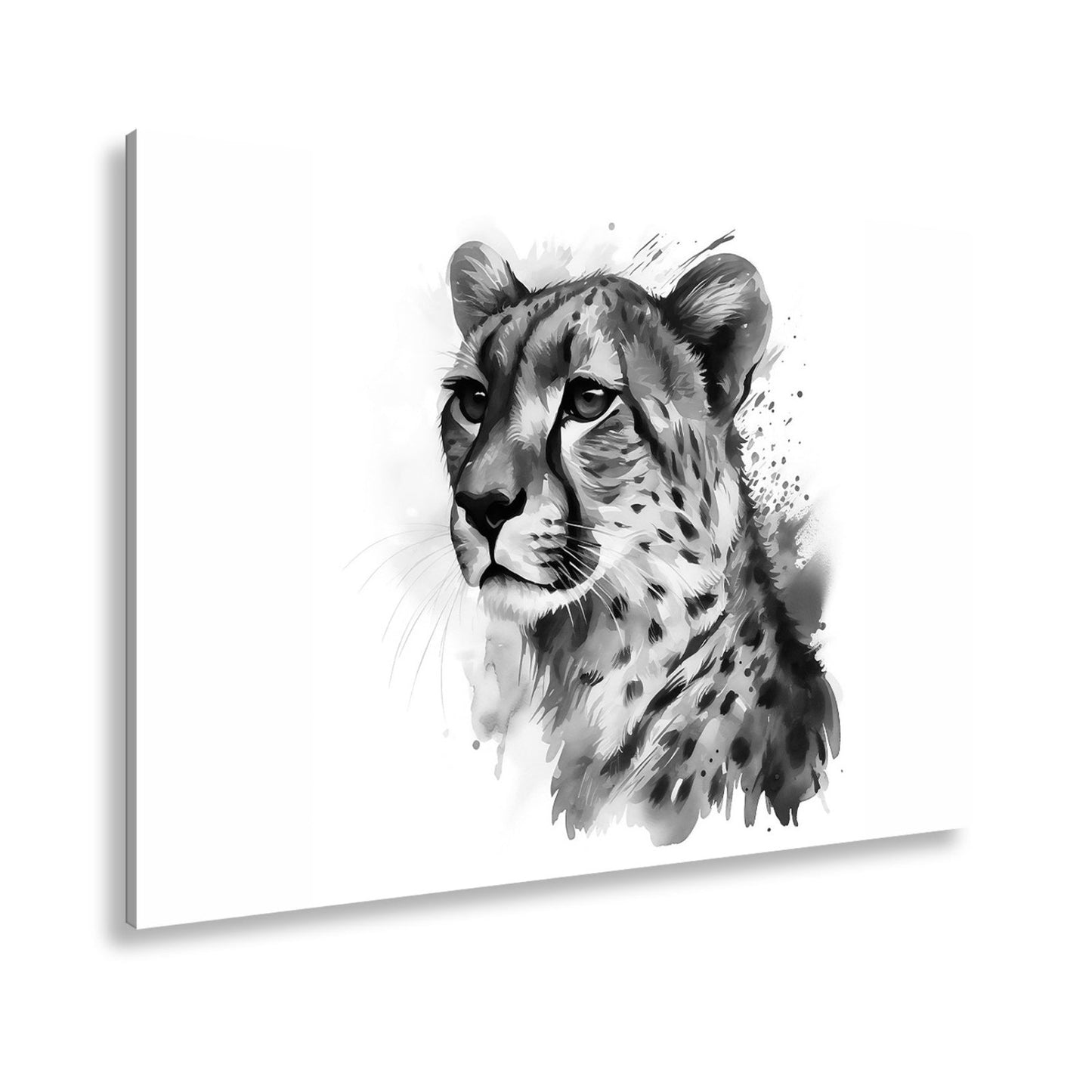 Leinwandbild Majestät in Aquarell – Gepard blickt stolz in die Ferne. - deyoli