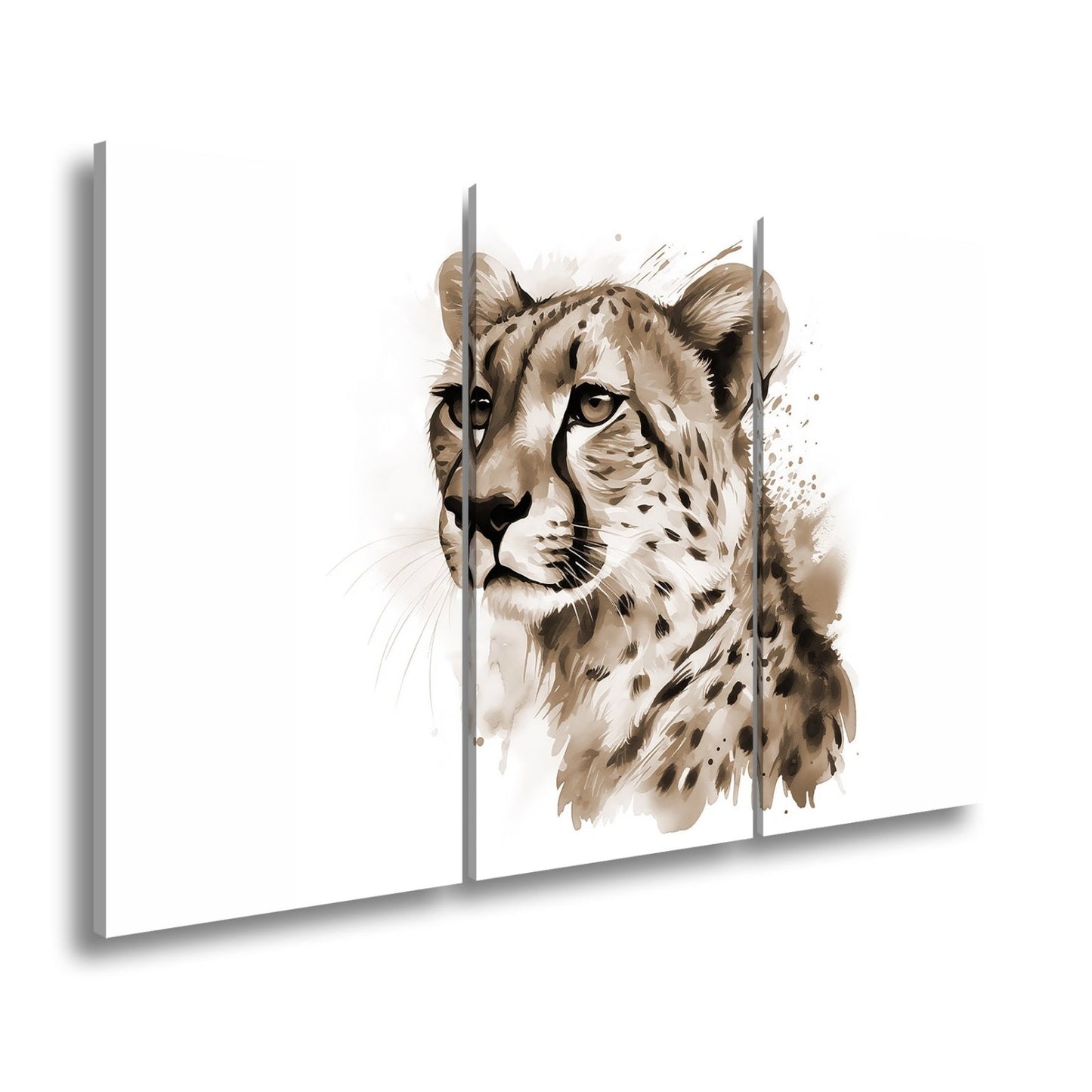 Leinwandbild Majestät in Aquarell – Gepard blickt stolz in die Ferne. - deyoli
