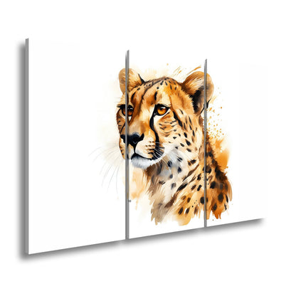 Leinwandbild Majestät in Aquarell – Gepard blickt stolz in die Ferne. - deyoli