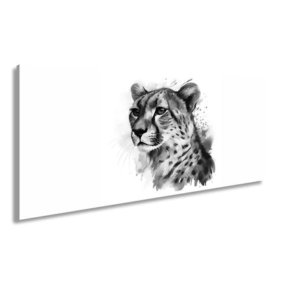 Leinwandbild Majestät in Aquarell – Gepard blickt stolz in die Ferne. - deyoli